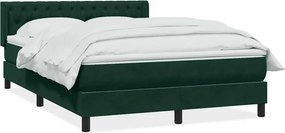 vidaXL sötétzöld bársony rugós ágy matraccal 160x210 cm