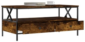 füstös tölgy színű szerelt fa dohányzóasztal 100 x 51 x 45 cm