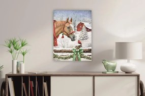 Falfestmény Ló és veréb LED 30 x 40 cm