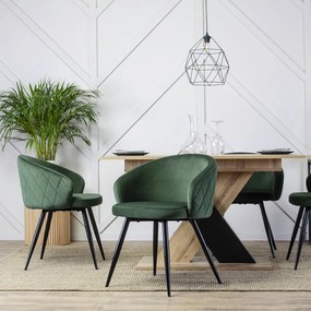 Elegáns Étkezőszék Zöld Bársony Kárpittal. ADELE