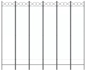 6-paneles fehér szövet térelválasztó 240 x 200 cm