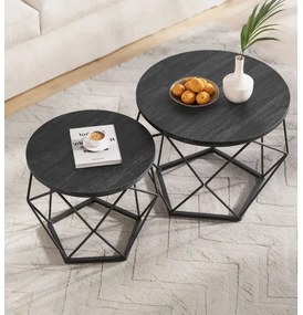 2 db-os TALIA dohányzóasztal szett, fekete