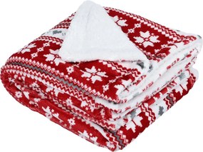 Kétoldalas bárány takaró, téli minta, 150x200, SAMANTE