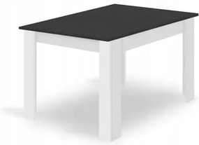 MADO fekete étkezőasztal fehér lábakkal 120x80