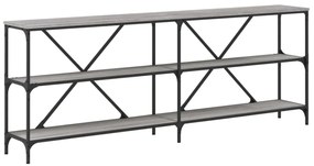szürke sonoma szerelt fa és vas konzolasztal 200x30x75 cm