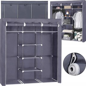 Textil Szekrény Gardróbszekrény Ruhaakasztó Tágas Nagy 175cm