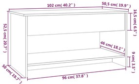 betonszürke szerelt fa dohányzóasztal 102x50x52,5 cm