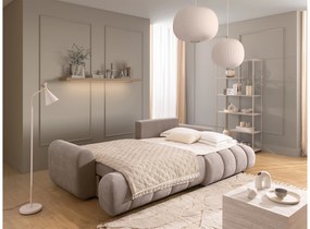 Lutario Mini jobb oldali sarokkanapé ágyneműfunkcióval - sötét bézs Venice 2031 vízlepergető szövet