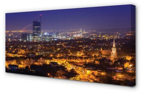 Canvas képek Gdansk Város éjszaka panoráma 100x50 cm