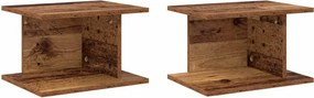 vidaXL Éjjeli asztal 2 pcs Öreg fa 40 x 30 x 25 cm Faanyag