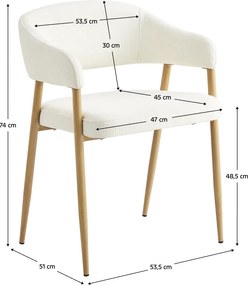 Dizájner étkezőszék, krémszínű/bükk, NIZAR TYP 1