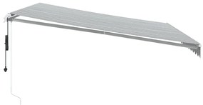 antracitszürke-fehér LED-es automata napellenző 450 x 300 cm