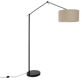 Állólámpa fekete világosbarna árnyékolóval 50 cm állítható - Editor