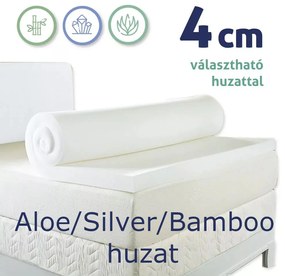 Ortho-Sleepy Memory topper fedőmatrac, Silver, Aloe vagy Bamboo huzattal, 4cm magas, 120x200cm