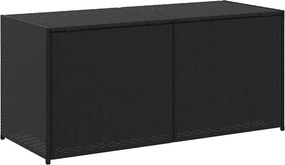 vidaXL fekete polyrattan kerti tárolóláda 283 L