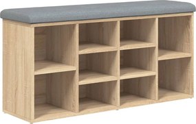 vidaXL sonoma tölgy színű szerelt fa cipőtároló pad 102 x 32 x 50 cm