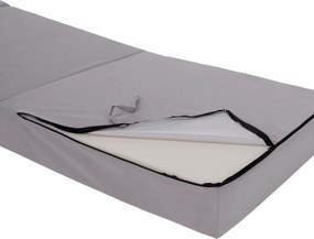 Összecsukható matrac/fotel, 2v1, világosszürke, PELOS