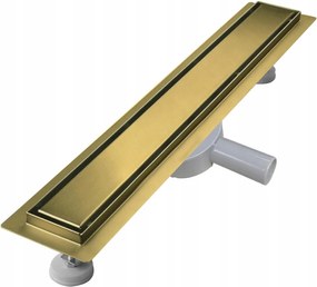 Sunrik Ereszcsatorna Zuhanyfolyóka 110 cm szűrővel és szifonnal 360° Arany