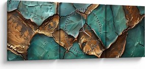 Kép - Zöld-arany festés (órával) (90x30 cm)