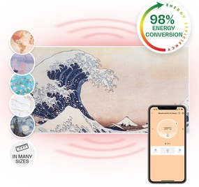 Klarstein Wonderwall Air Art Smart, infravörös hősugárzó, 120 x 60 cm, 700 W, alkalmazás, hullámok