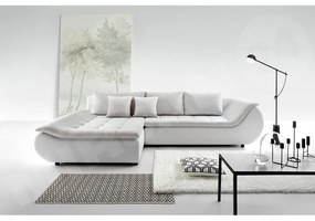 ELEMERA kinyitható kanapé - fehér / bézs, bal sarok