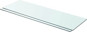 vidaXL 2 db átlátszó üveg paneles polc 80 x 25 cm