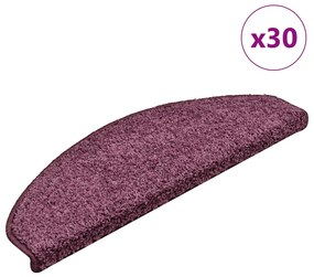 vidaXL 30 db sötétlila lépcsőszőnyeg 65x21x4 cm