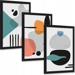 Képek otthonra Absztrakció Alakzatok Kör Keretben 3 darab 30x20 cm