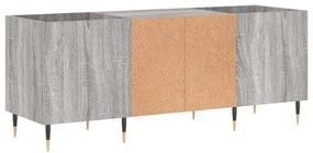 szürke sonoma színű szerelt fa hanglemezszekrény 121x38x48 cm