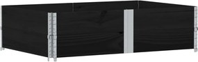 vidaXL 2 db fekete tömör fenyőfa raklapmagasító 150 x 100 cm