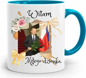 Donald Tusk Kék Bögre Platform Ajándék fényképes nyomtatással