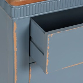 Kék jegenyefenyő alacsony komód 115x90 cm Shabby – Ixia