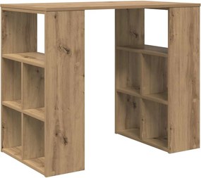 vidaXL Asztal polcokkal Artisan tölgy 90 x 50 x 75 cm Faanyag