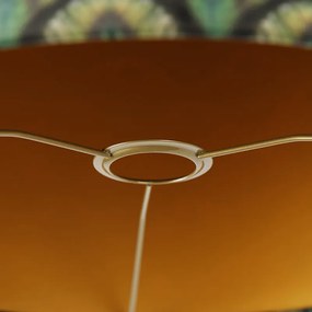 Bársony lámpabúra páva mintával 40/40/40 arany belsővel