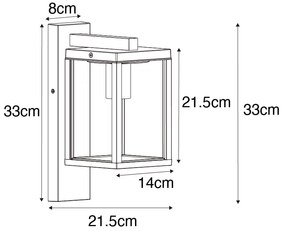 Ipari kültéri fali lámpa fekete IP44 - Charlois