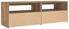 2 db kézműves tölgy színű éjjeliszekrény LED-del 60 x 35 x 40cm