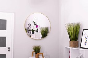 Arany falra szerelhető kerek tükör LEOBERT – különböző méretekben Tükör átmérője: 80 cm