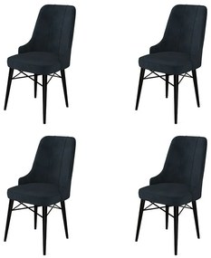 Pare Anthracite and Black étkezőszék szett, 4 db, 4 db