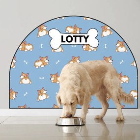 PIPPER. Védő textil falmatrica – Ív – Corgi Méret: 120x96cm, Indíték: névvel