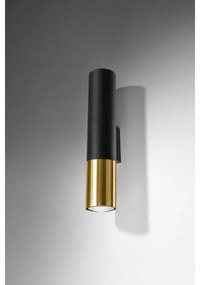 Sollux SL.0950 - Fali lámpa LOOPEZ 2xGU10/10W/230V fekete/arany