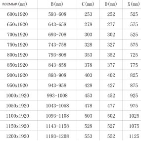 Mexen LIMA zuhany összecsukható ajtó zuhanykabinhoz 70 cm, 856-070-000-01-00