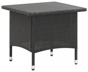 Fekete polyrattan teázóasztal 50 x 50 x 47 cm