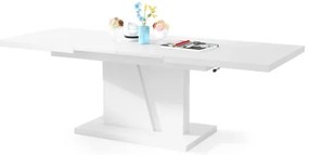 NINO fehér, kihúzható, emelhető lapos konferencia- és étkezőasztal