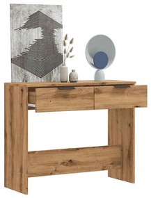 kézműves tölgy színű szerelt fa dohányzóasztal 90x36x75 cm