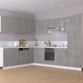 betonszürke szerelt fa alsó sarokszekrény 75,5 x 75,5 x 81,5 cm