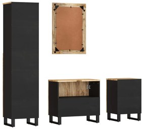 4 részes tömör mangófa fürdőszobai bútorszett