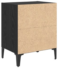 Éjjeli Szekrények 2 db Fekete Tölgy 40x30x50 cm Mérnöki Fa
