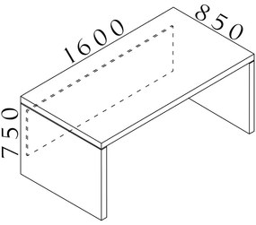 Lineart asztal 160 x 85 cm, sötét szilfa