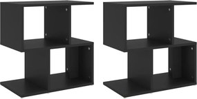 vidaXL 2 db fekete szerelt fa éjjeliszekrény 50 x 30 x 51,5 cm