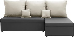 BODZO Kinyitható sarokkanapé Szürke/krém